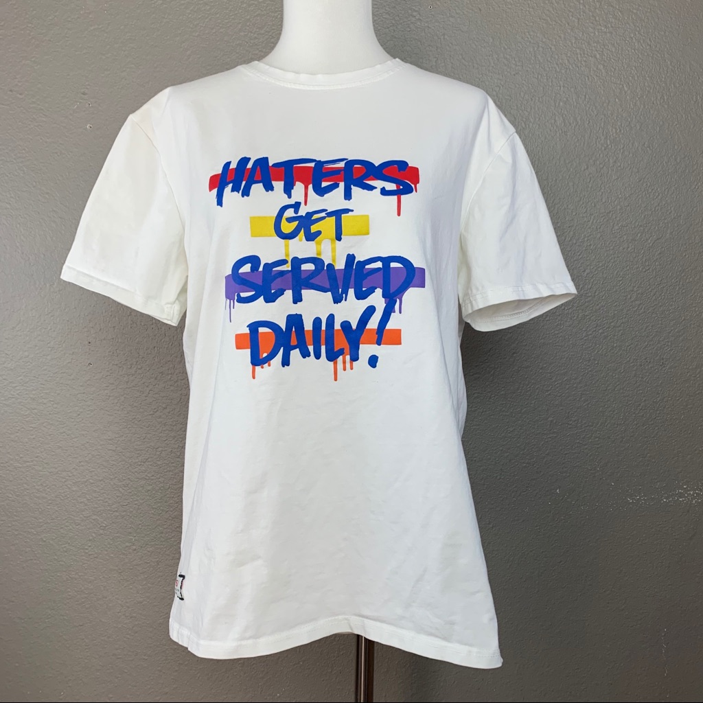 “Haters Get Served Daily!” Oversized Graphic Tee